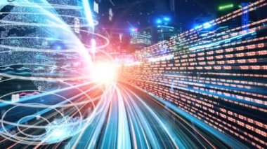 Fütürist küresel sosyal medya, insanlar iletişim ağı ve dijital veri paylaşımı