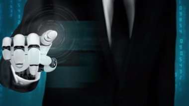 Gelecekçi robot yapay zeka devrimci yapay zeka teknolojisi konsepti