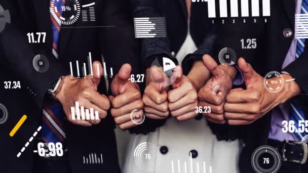 Az üzletemberek koncepcionális jövőképe a vállalati személyzeti ülésen — Stock videók