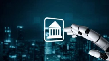 Gelecekçi robot yapay zeka yapay zeka aydınlatıcı yapay zeka teknolojisi konsepti
