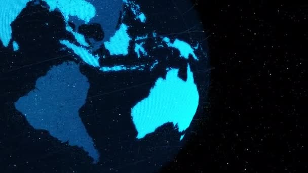 数字地球三维空间轨道自转显示网络技术的概念 — 图库视频影像