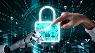 Gelecekçi robot yapay zeka yapay zeka aydınlatıcı yapay zeka teknolojisi konsepti