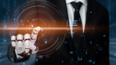 Gelecekçi robot yapay zeka devrimci yapay zeka teknolojisi konsepti