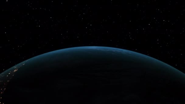 Planète Terre Animation orbitale 3D avec surface géographique réaliste et nuages — Video