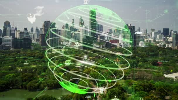 Technologia zielonego miasta w kierunku koncepcji zrównoważonych zmian — Wideo stockowe