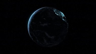 Seamless loop footage of planet earth whole round 3D orbital rotation