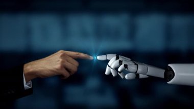 Gelecekçi robot yapay zeka yapay zeka aydınlatıcı yapay zeka teknolojisi konsepti