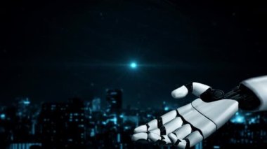 Gelecekçi robot yapay zeka yapay zeka aydınlatıcı yapay zeka teknolojisi konsepti