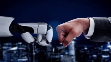 Gelecekçi robot yapay zeka yapay zeka aydınlatıcı yapay zeka teknolojisi konsepti