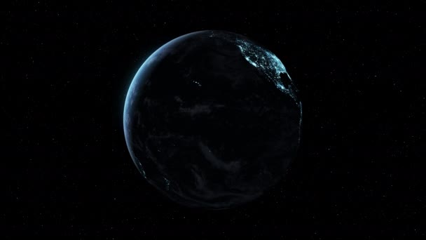 Seamless loop footage of planet earth whole round 3D orbital rotation — Stok video