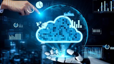 Gelecekçi robot yapay zeka yapay zeka aydınlatıcı yapay zeka teknolojisi konsepti