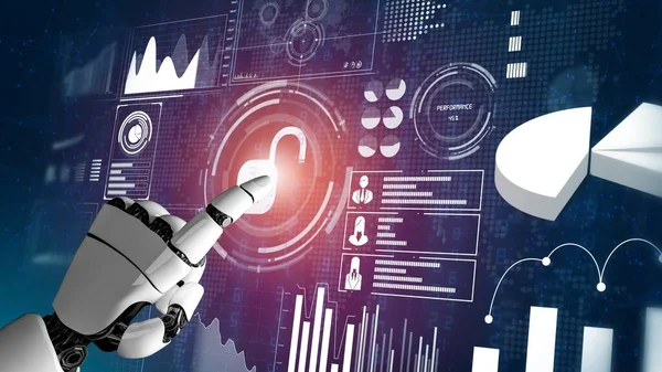 Gelecekçi robot yapay zeka devrimci yapay zeka teknolojisi konsepti