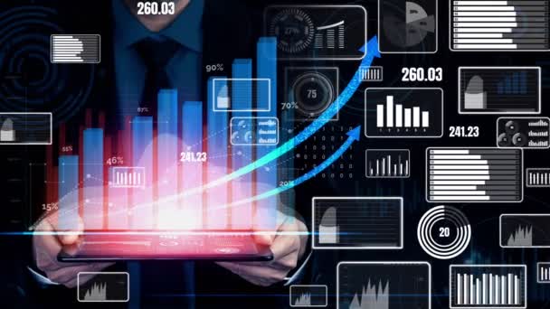 Imagem de dupla exposição do crescimento do lucro empresarial conceptual — Vídeo de Stock