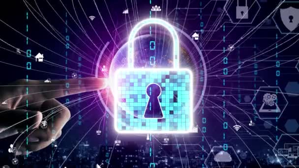 Technologia szyfrowania bezpieczeństwa cybernetycznego w celu ochrony koncepcji prywatności danych — Wideo stockowe