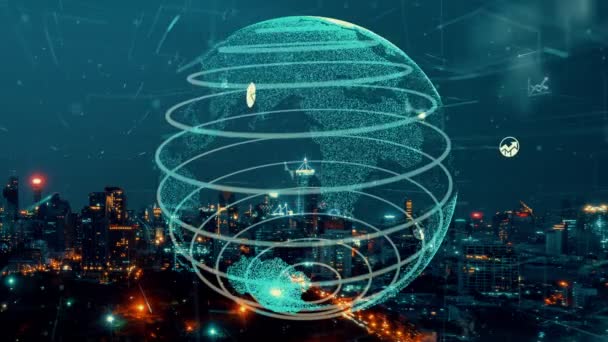 Global connection and the internet network alteration in smart city — 图库视频影像
