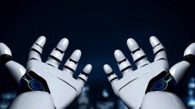 Gelecekçi robot yapay zeka yapay zeka aydınlatıcı yapay zeka teknolojisi konsepti