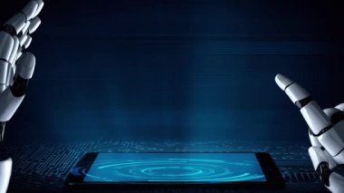 Gelecekçi robot yapay zeka yapay zeka aydınlatıcı yapay zeka teknolojisi konsepti