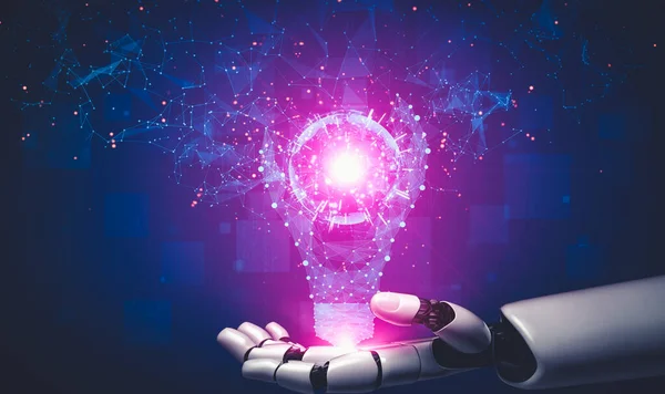 Framtida artificiell intelligens och maskininlärning för AI droid robot eller cyborg — Stockfoto