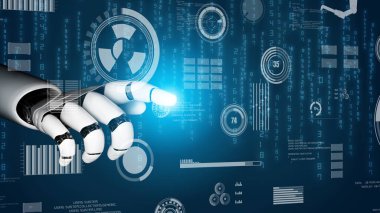 Gelecekçi robot yapay zeka devrimci yapay zeka teknolojisi konsepti