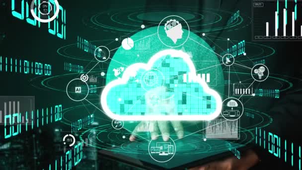 Cloud computing conceptuel et technologie de stockage de données pour l'innovation future — Video