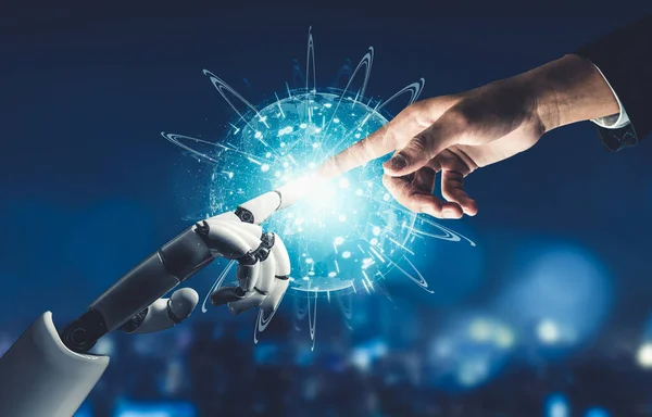 Pensamiento futurista de IA del concepto de inteligencia artificial robot droide —  Fotos de Stock