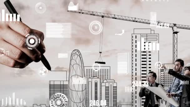 Planejamento civil da cidade e desenvolvimento imobiliário inventivo — Vídeo de Stock