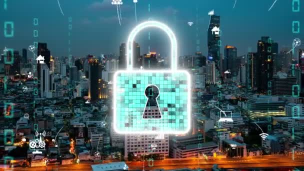 Seguridad cibernética y protección de datos de alteración en la plataforma digital — Vídeos de Stock