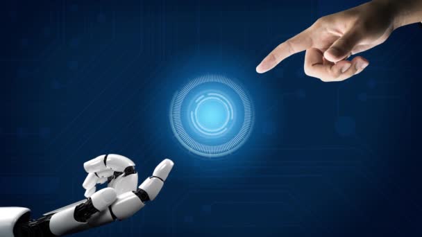 미래 지향적 로봇 인공지능 혁신적 AI 기술 개념 — 비디오