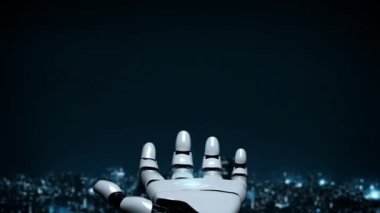 Gelecekçi robot yapay zeka yapay zeka aydınlatıcı yapay zeka teknolojisi konsepti