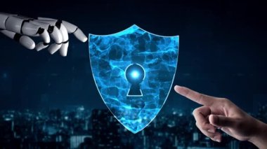 Gelecekçi robot yapay zeka yapay zeka aydınlatıcı yapay zeka teknolojisi konsepti