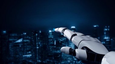 Gelecekçi robot yapay zeka yapay zeka aydınlatıcı yapay zeka teknolojisi konsepti