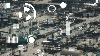 İnşaat alanı üzerinde değişiklik grafikli inşaat teknolojisi kavramı