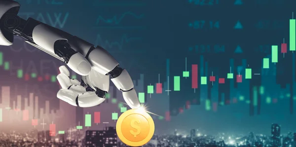 Futuristische KI denkt an Droid-Roboter-Konzept für künstliche Intelligenz — Stockfoto