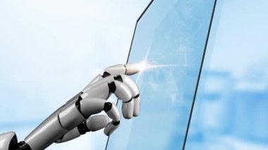 Gelecekçi robot yapay zeka devrimci yapay zeka teknolojisi konsepti