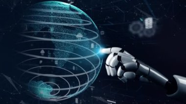 Gelecekçi robot yapay zeka devrimci yapay zeka teknolojisi konsepti