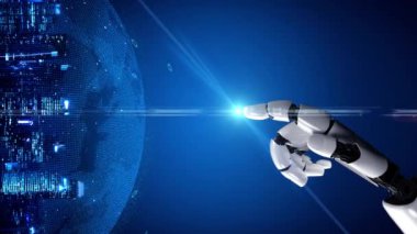 Gelecekçi robot yapay zeka yapay zeka aydınlatıcı yapay zeka teknolojisi konsepti