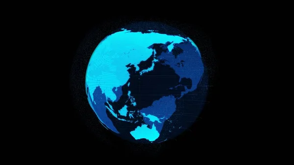 Cyfrowa Ziemia Orbitalna Cyberprzestrzeni Pokazująca Koncepcję Technologii Sieciowej Hologram Sfery — Zdjęcie stockowe