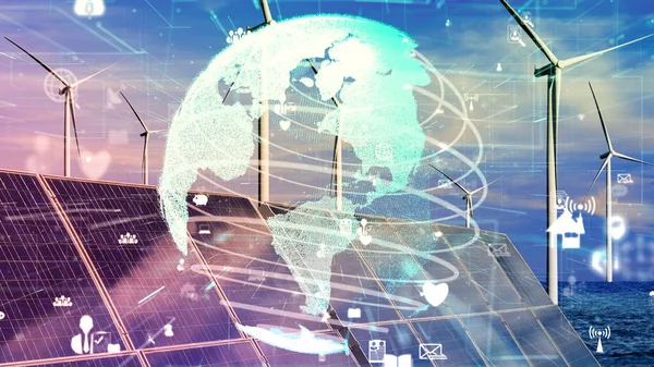 Çevre koruma teknolojisi ve yenilenebilir doğal kaynaklardan gelen temiz enerji ve güçle küresel sürdürülebilir ESG 'ye yaklaşmak