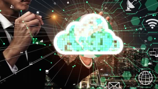 Cloud computing conceptuel et technologie de stockage de données pour l'innovation future — Video