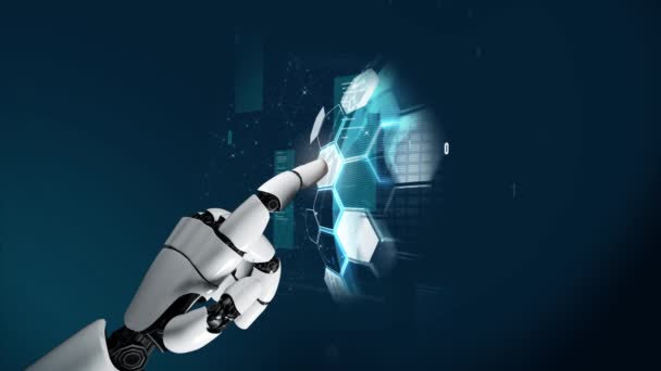 Robô futurista inteligência artificial conceito revolucionário de tecnologia AI — Vídeo de Stock