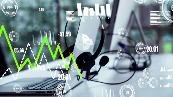 Panel de operaciones para el análisis de datos financieros gráfico visional —  Fotos de Stock