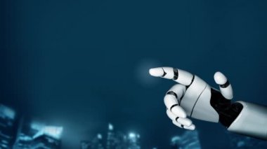 Gelecekçi robot yapay zeka devrimci yapay zeka teknolojisi konsepti