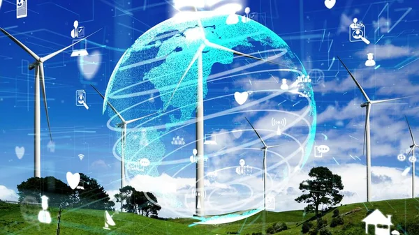 Miljöskyddsteknik och global hållbar energiteknik — Stockfoto