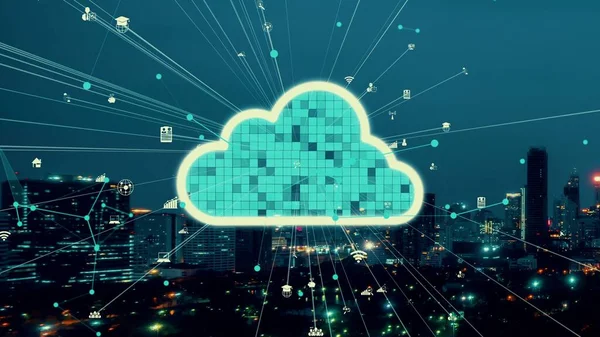 Cloud computing technologie a on-line ukládání dat pro změnu sdílení dat — Stock fotografie