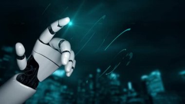 Gelecekçi robot yapay zeka yapay zeka aydınlatıcı yapay zeka teknolojisi konsepti
