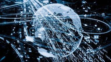 Çevrimiçi trafik kontrol sistemine sahip gizli gelecekçi şehirde akıllı ulaşım