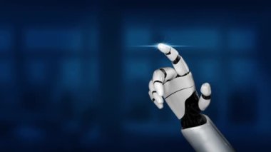 Gelecekçi robot yapay zeka devrimci yapay zeka teknolojisi konsepti