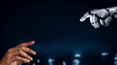 Gelecekçi robot yapay zeka yapay zeka aydınlatıcı yapay zeka teknolojisi konsepti