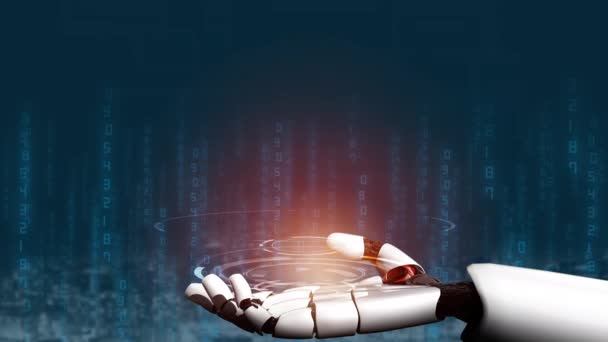 Robot futurista inteligencia artificial revolucionario concepto de tecnología de IA — Vídeo de stock