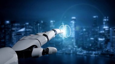 Gelecekçi robot yapay zeka yapay zeka aydınlatıcı yapay zeka teknolojisi konsepti